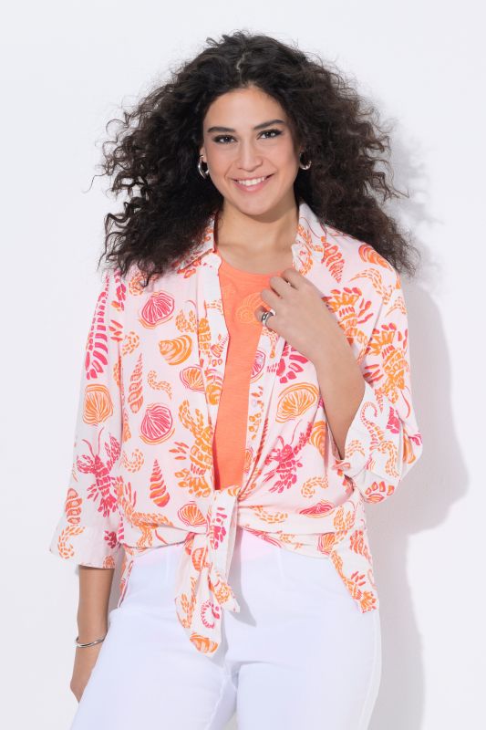 Риза ленена с принт