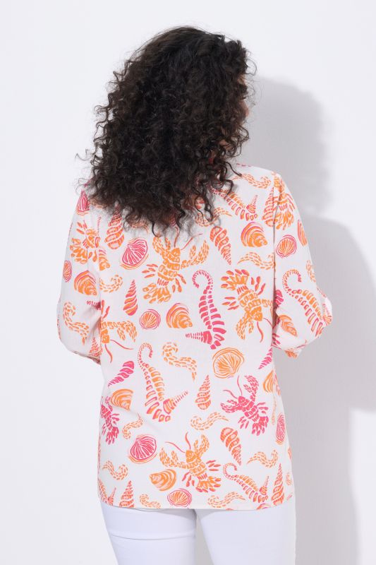 Риза ленена с принт