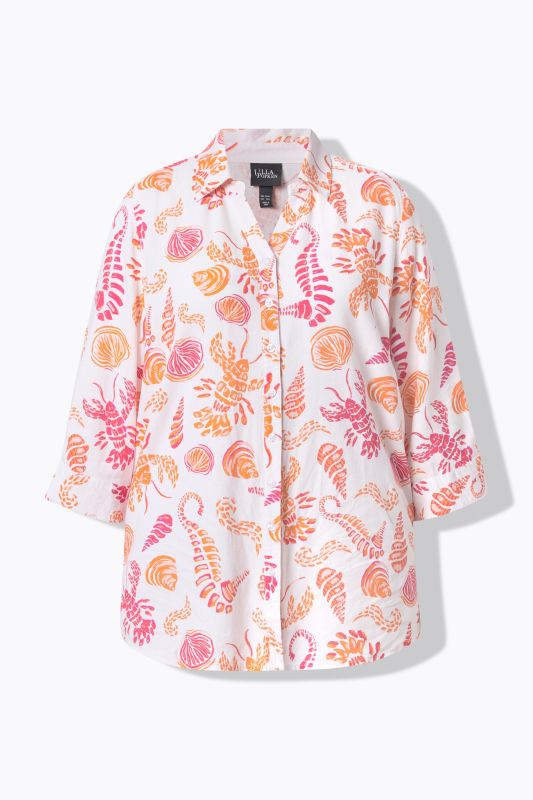 Риза ленена с принт