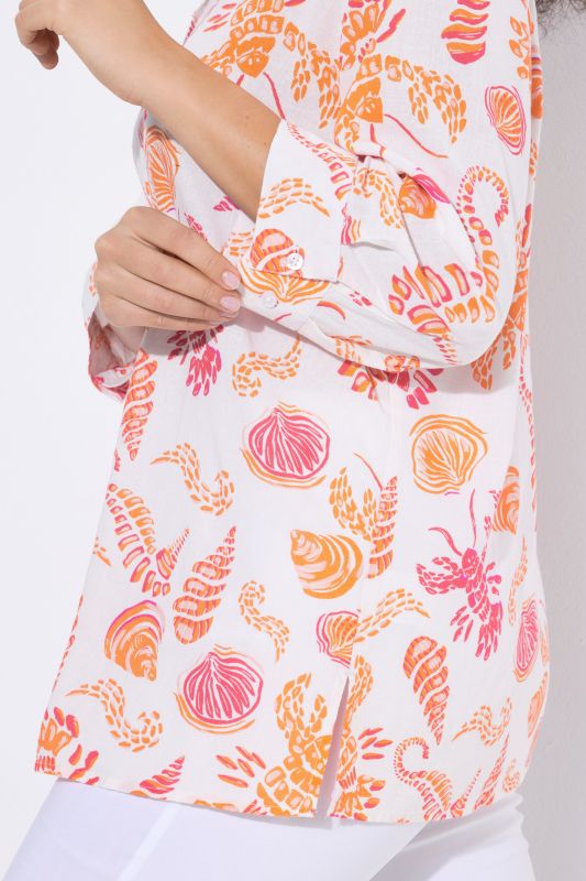 Риза ленена с принт