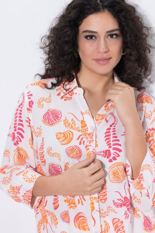 Риза ленена с принт