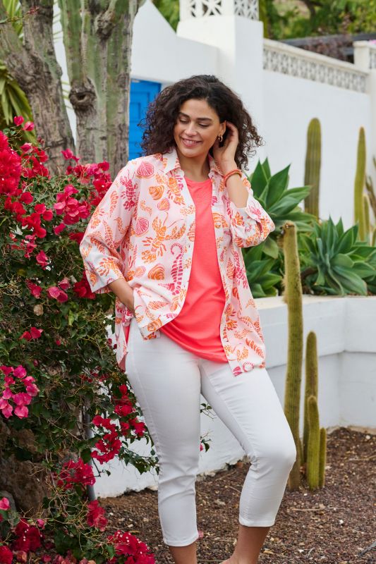 Риза ленена с принт