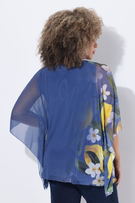 Printed Layered Mesh Blouse