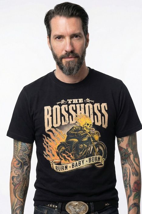 Тениска с щампа на групата Boss Hoss