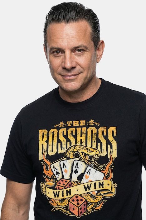 Тениска с принт на групата Boss Hoss