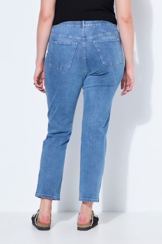 Embroidered Hem Mom Jeans