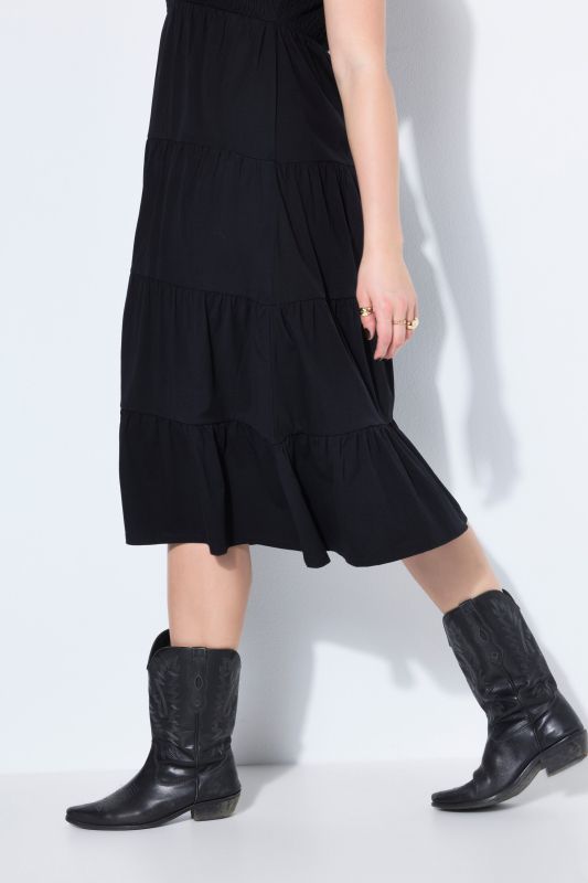Sleeveless Flounce Panel Dress