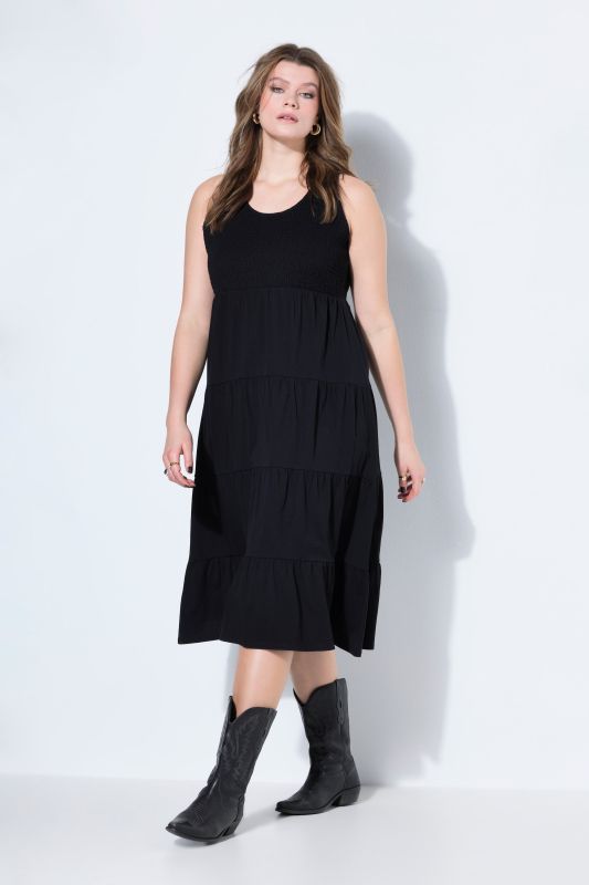 Sleeveless Flounce Panel Dress