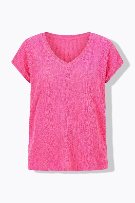 Bubble Texture Cap Sleeve Tee