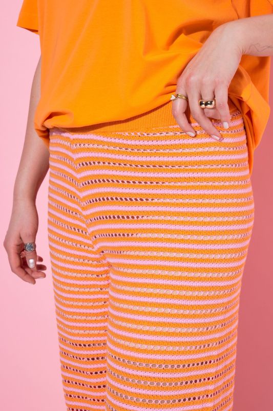 Openwork Stiped Pants
