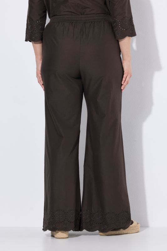 Eco Cotton Eyelet Embroidery Palazzo Pants