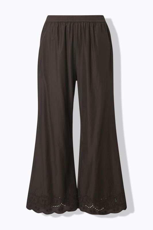 Eco Cotton Eyelet Embroidery Palazzo Pants
