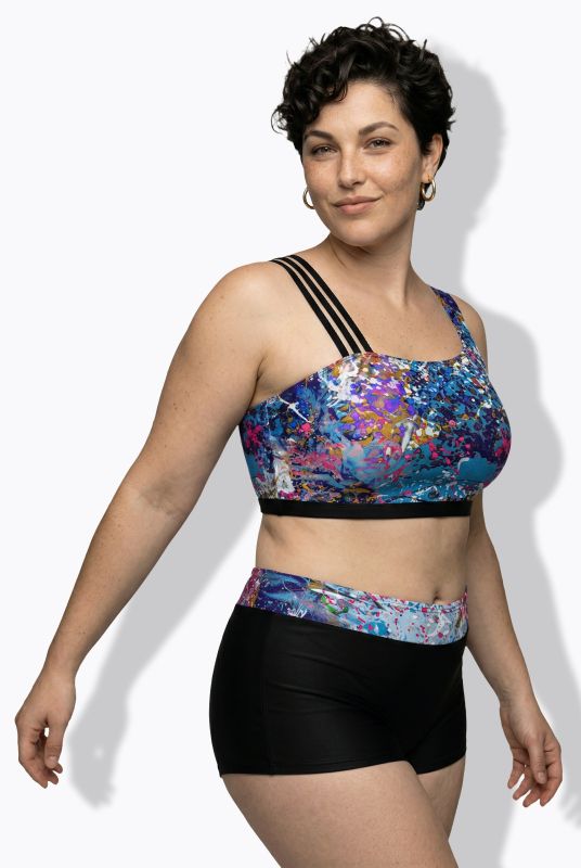 Sparkling Abstract Print Bikini Set