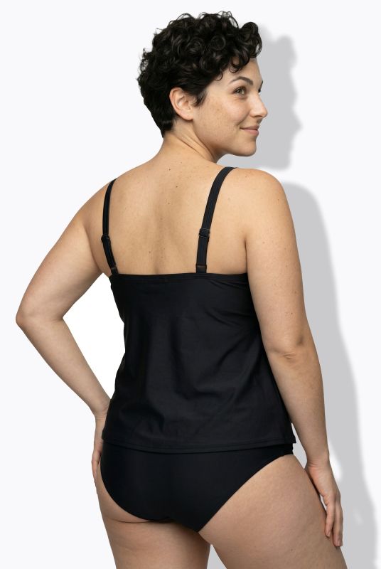 Snake Print Detail Ruched Tankini Set