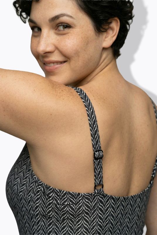 Directional Zigzag Print Swimsuit