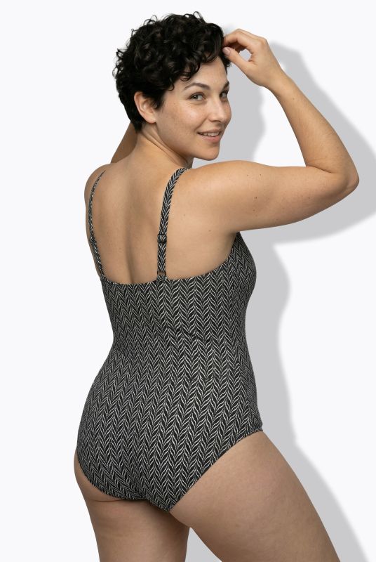 Directional Zigzag Print Swimsuit