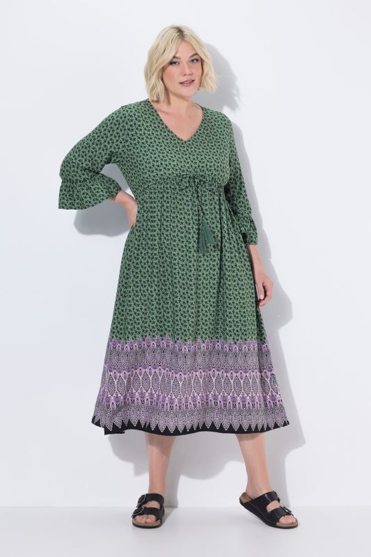 Mixed Geometric Print Dress
