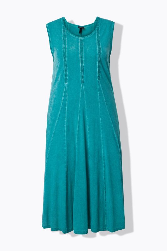 Cold Dyed Sleeveless Godet Pleated Dress