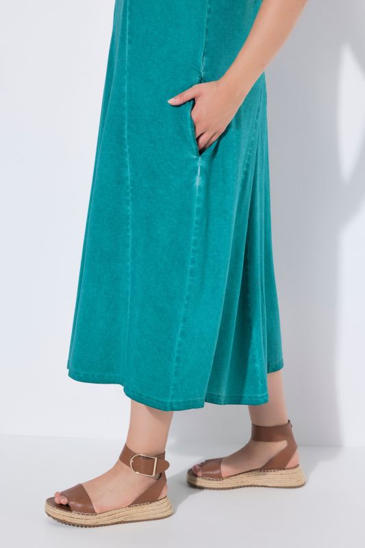 Cold Dyed Sleeveless Godet Pleated Dress