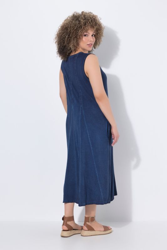 Cold Dyed Sleeveless Godet Pleated Dress
