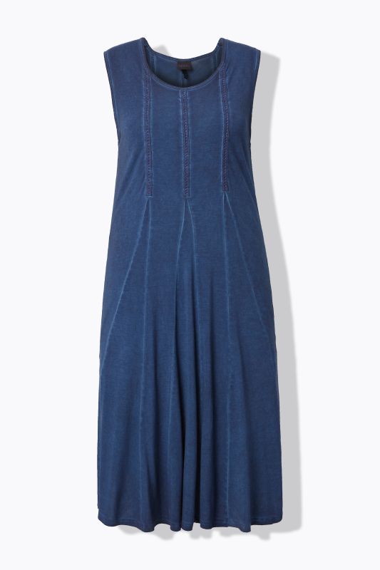 Cold Dyed Sleeveless Godet Pleated Dress