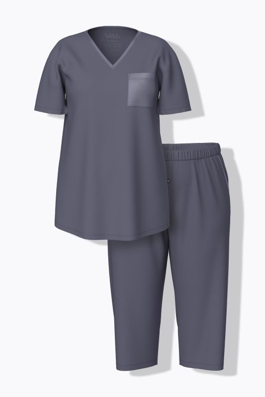 Satin Pocket Shortie Pajama Set