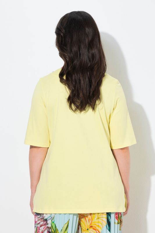 Rhinestone Neckline Pima Cotton Tee