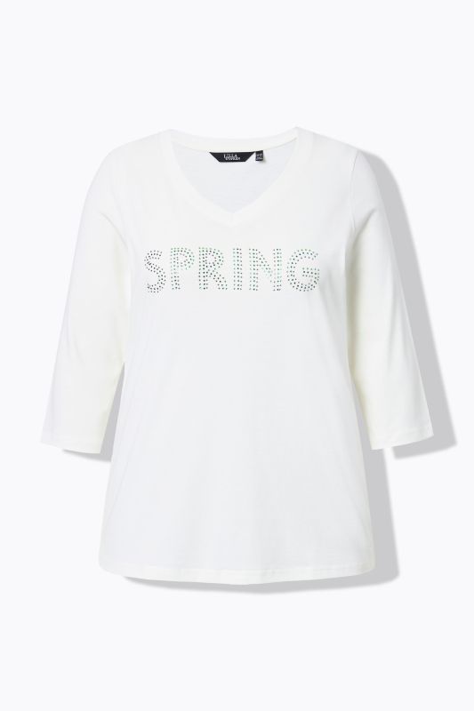 Тениска с бляскав надпис SPRING