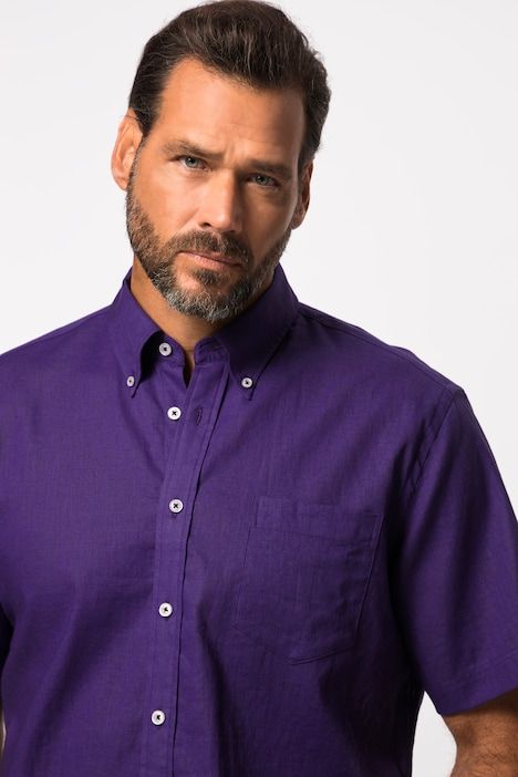 Short Sleeve Linen Blend Shirt