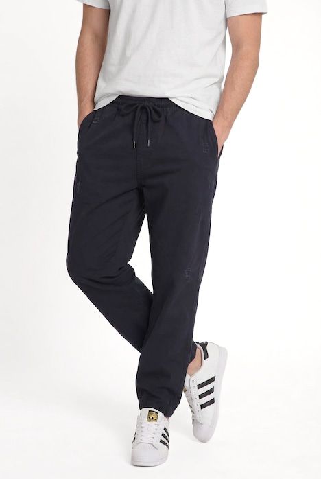 Linen-effect trousers