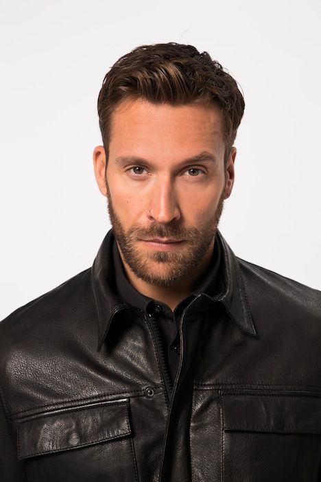 Leather jacket, leather, lamb nappa, multiple pockets