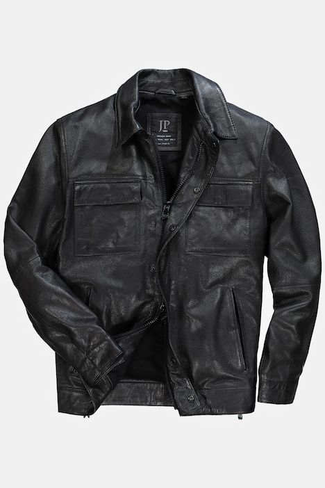 Leather jacket, leather, lamb nappa, multiple pockets