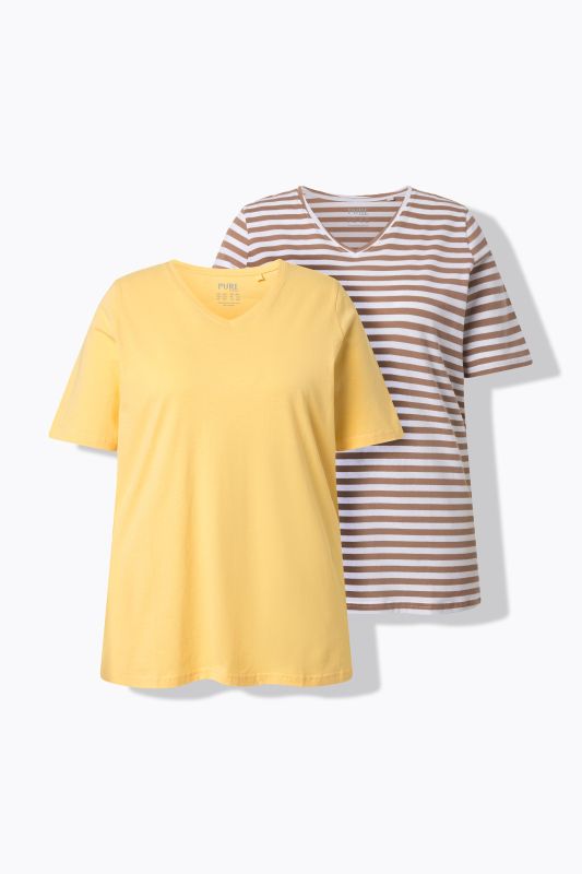 2 Pack Eco Cotton Striped Tees