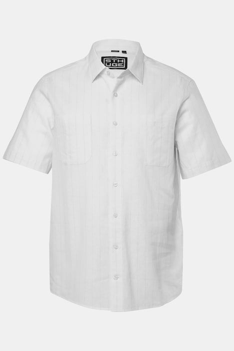 STHUGE linen-blend striped shirt
