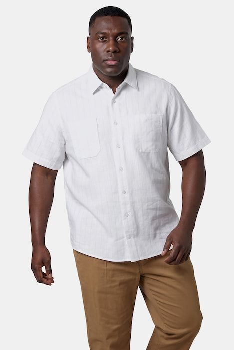STHUGE linen-blend striped shirt