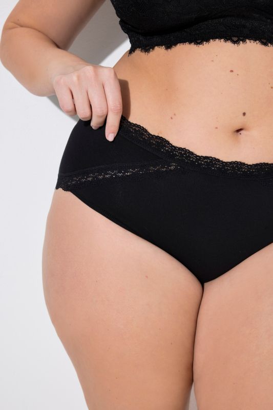 Midi briefs, 3-pack, lace trim