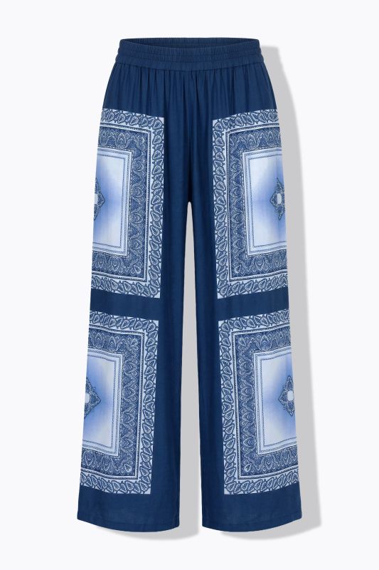 Scarf Print High Waist Wide Leg Pants