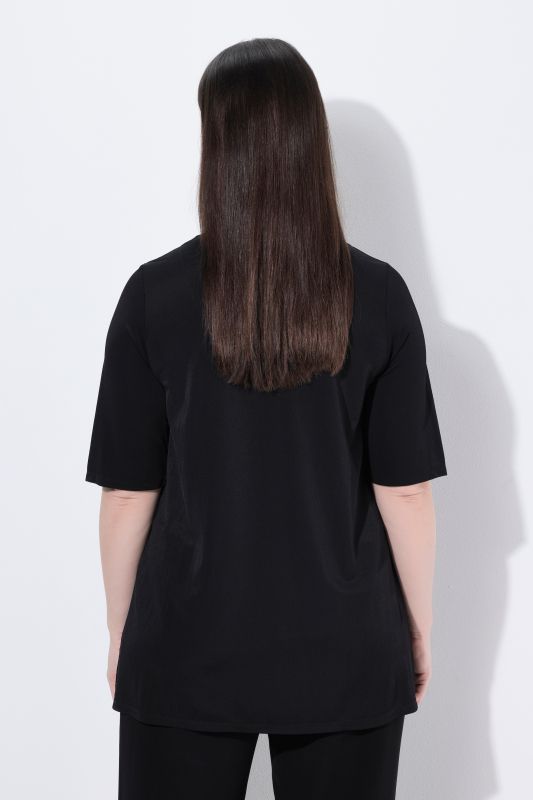 Sweetheart Neckline Slinky Stretch-Fit T-Shirt Blouse