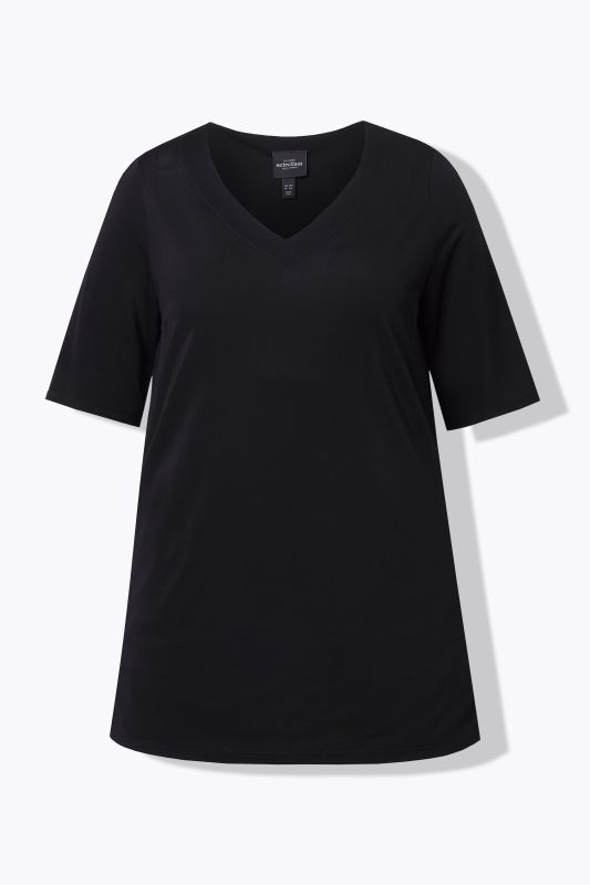 Sweetheart Neckline Slinky Stretch-Fit T-Shirt Blouse