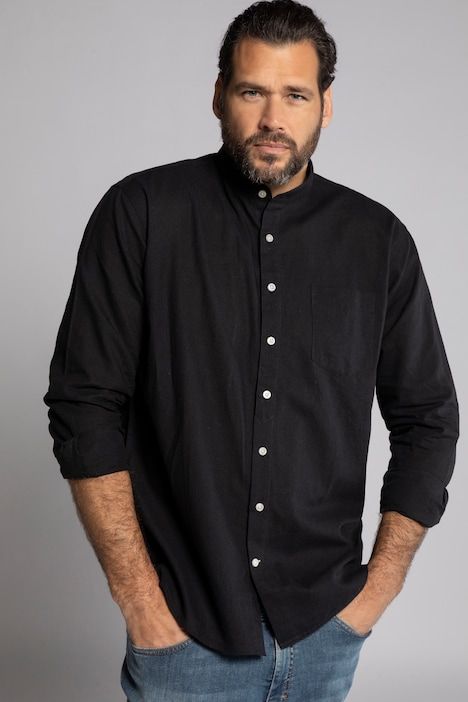 Long Sleeve Linen Blend Shirt