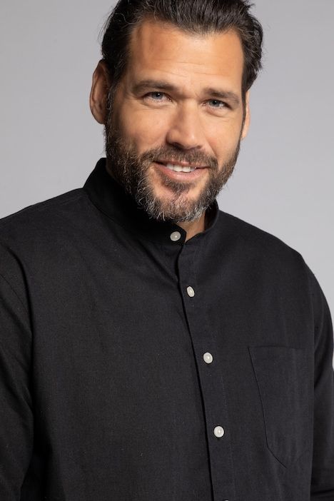 Long Sleeve Linen Blend Shirt