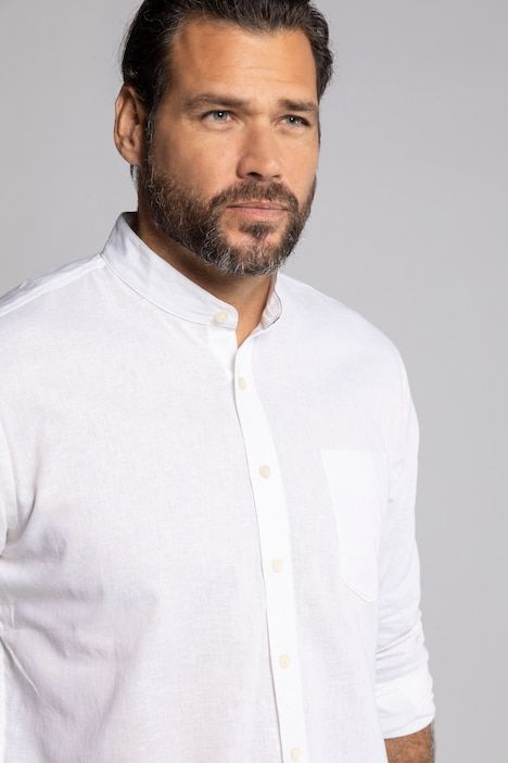 Long Sleeve Linen Blend Shirt