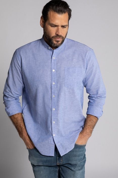 Long Sleeve Linen Blend Shirt