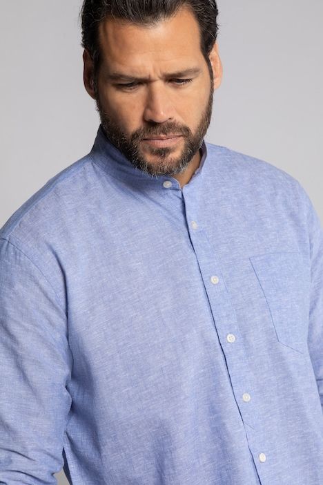 Long Sleeve Linen Blend Shirt