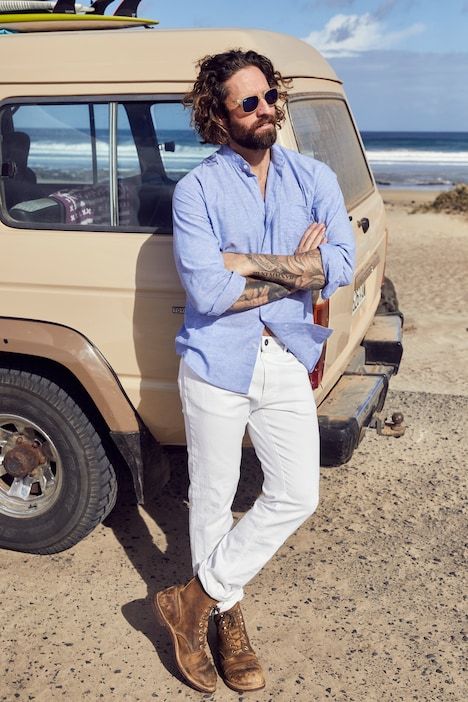 Long Sleeve Linen Blend Shirt