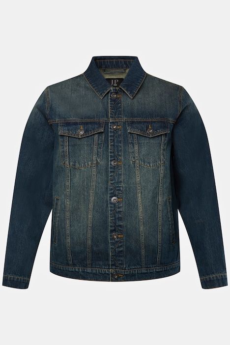 Denim jacket, breast pockets, button placket, up to 8 XL