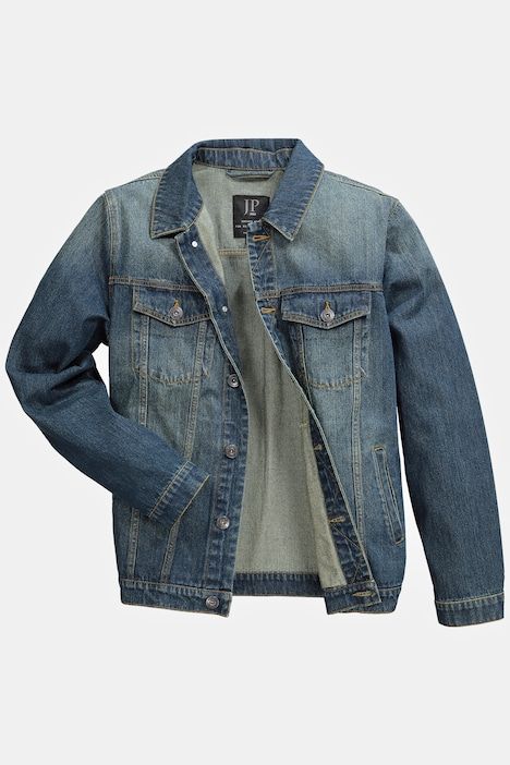 Denim jacket, breast pockets, button placket, up to 8 XL