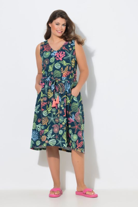 Seashell Print Muslin Dress