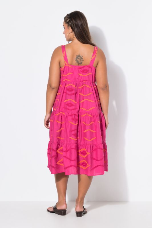 Southwestern Print Flounce Panel Dress