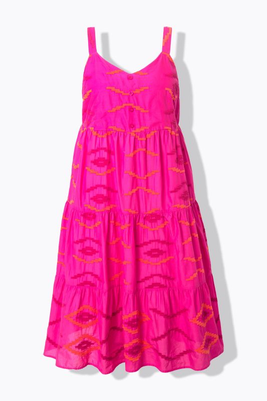Southwestern Print Flounce Panel Dress